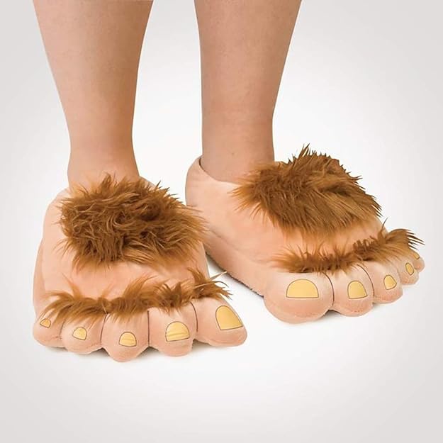 Bigfoot Sasquatch Hairy Hobbit Plush Slippers